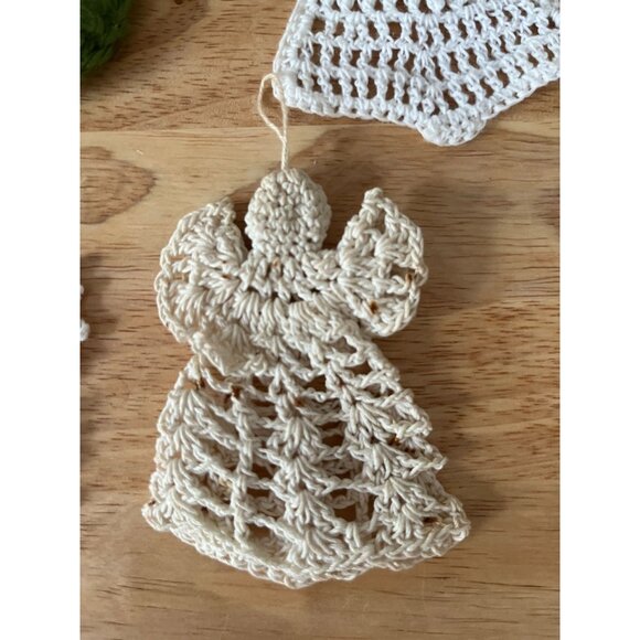 Set Of 5 Handmade Vintage Crochet Christmas Ornaments - Picture 4 of 7